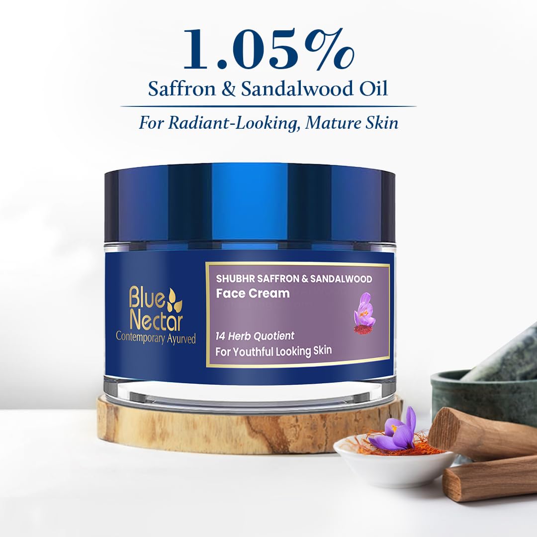 Blue Nectar Shubhr Anti Aging Saffron & Sandalwood Cream for Women | Grocsy