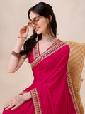 Sangria Embroidered Saree With Blouse | Grocsy