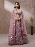 House of Panchhi CORAL Net Sequinse Work Lehenga & Blouse, Dupatta | Grocsy