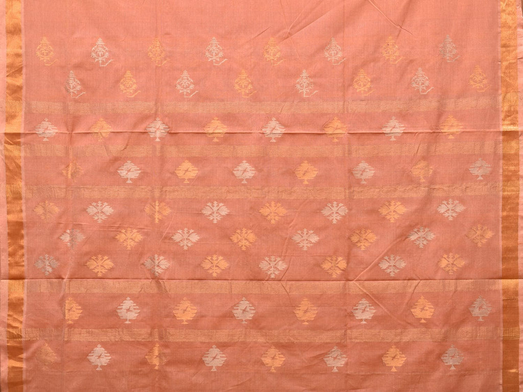 Fawn Uppada Cotton Handloom Saree with Assorted Pallu Design - Global Threads | Grocsy