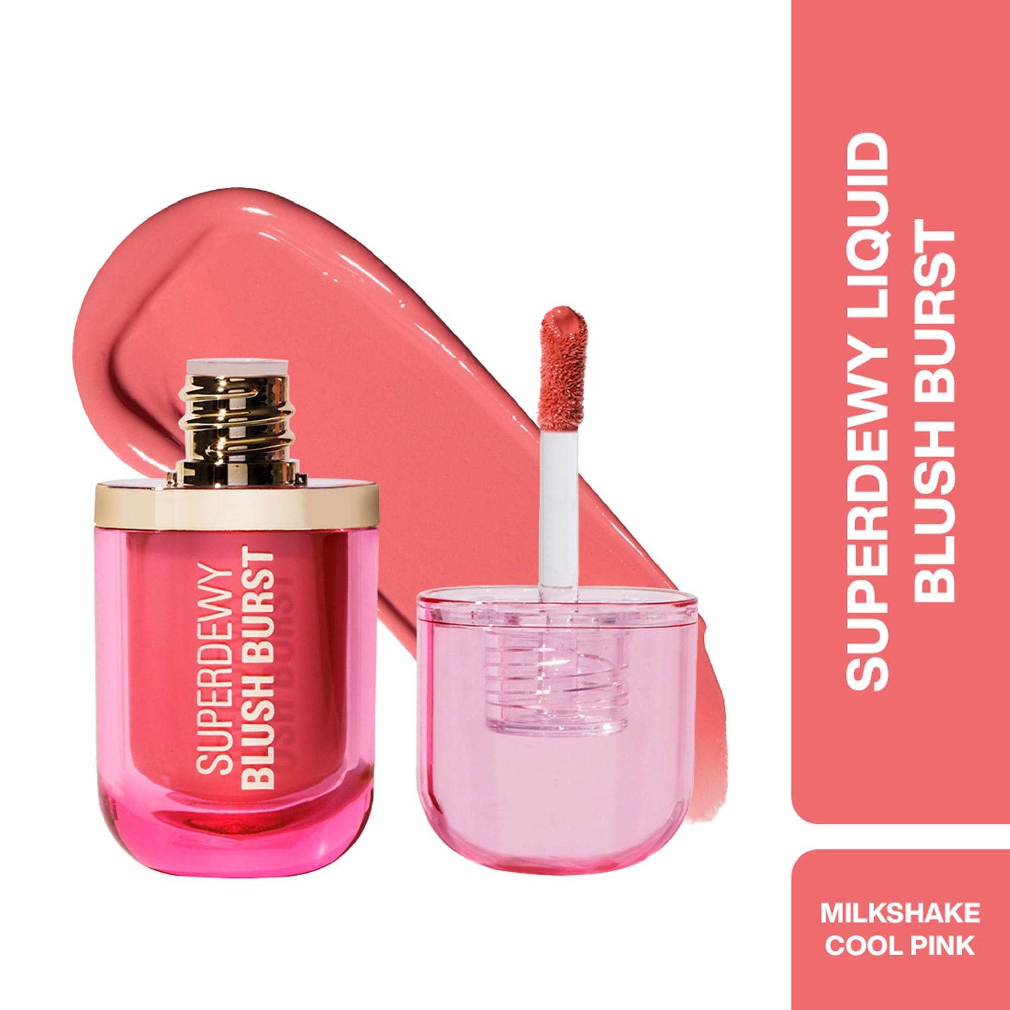 Makeup Revolution Superdewy Liquid Blush Burst - Strawberry Milkshake Cool Pink | Grocsy