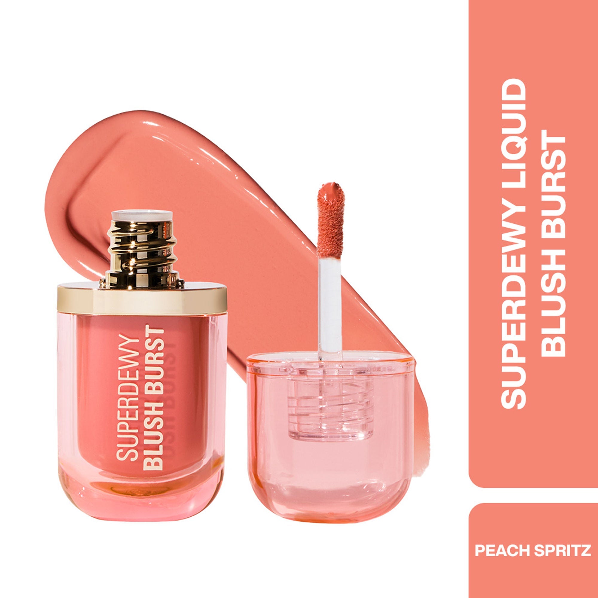 Makeup Revolution Superdewy Liquid Blush Burst - Peach Spritz | Grocsy