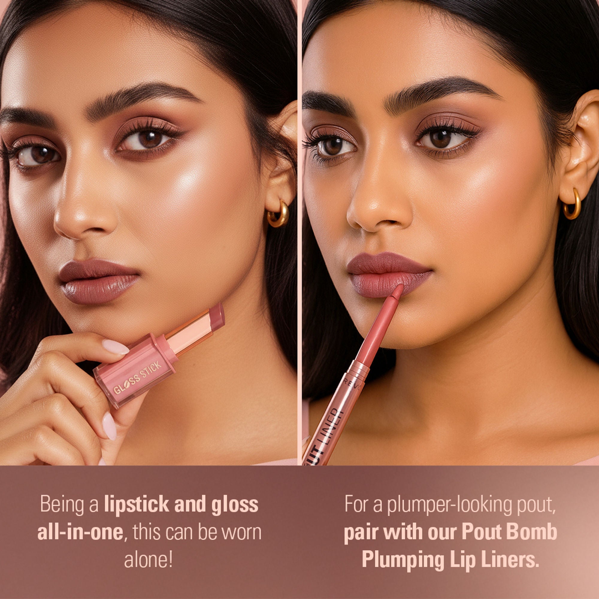 Makeup Revolution Pout Lip Gloss Stick - Chocolate Ganache | Grocsy