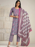 Sangria Floral Printed Gotta Patti Kurta With Trouser & Dupatta | Grocsy