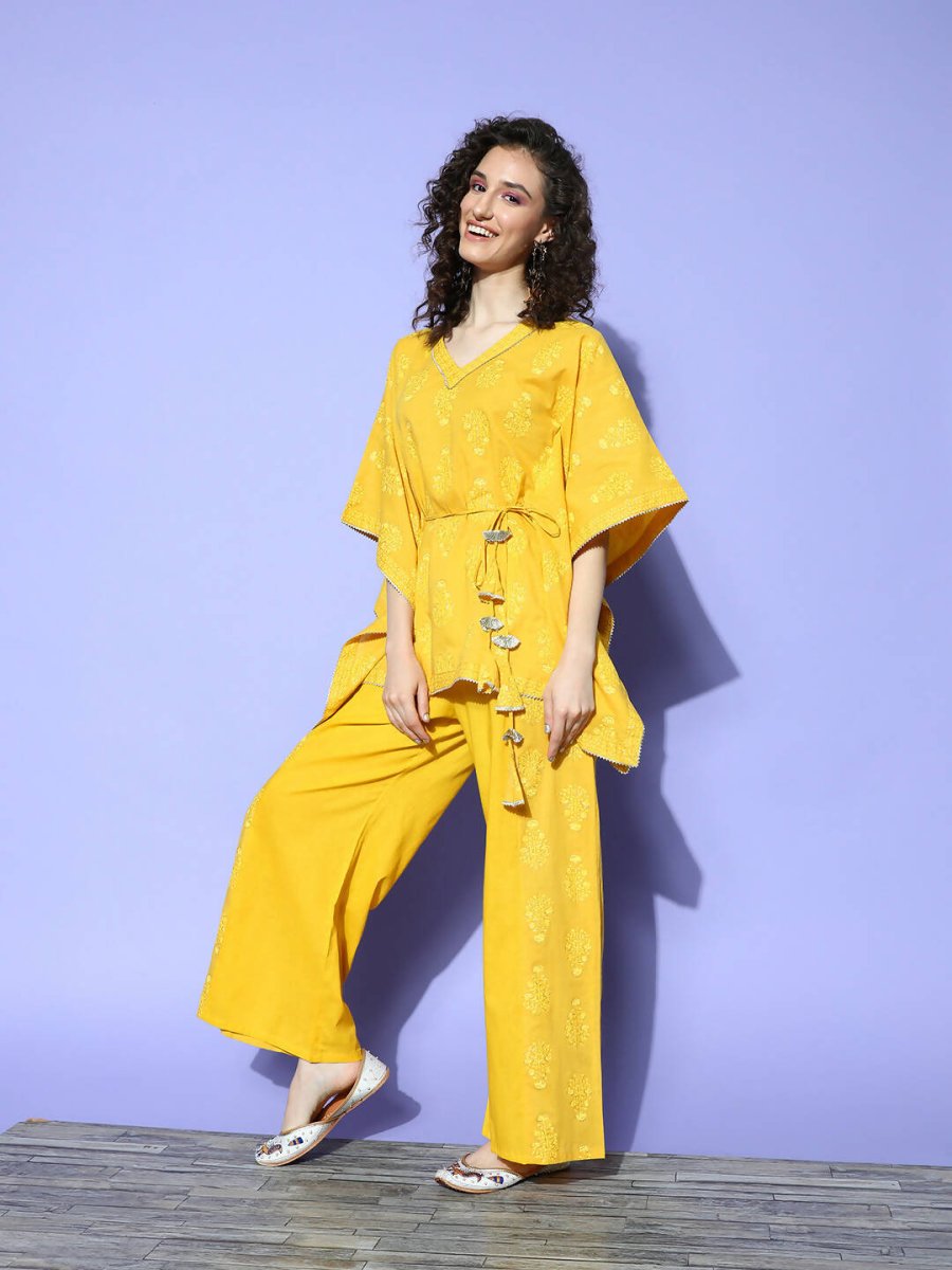 Ahalyaa Women's Traditional Wea Co-ods - Mustard | Grocsy