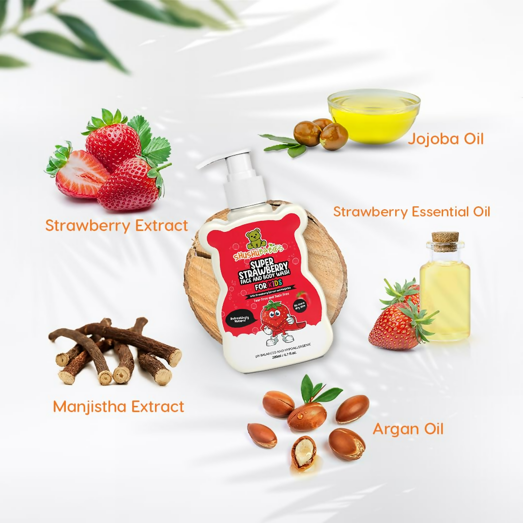 ShuShu Babies Super Strawberry Face and Body Wash (under 4-12 Years) | Grocsy