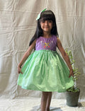 ArthLife Purple And Green Butterfly Partywear Dress | Grocsy