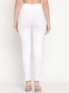 TAG 7 Set Of 2 Beige & White Solid Leggings | Grocsy
