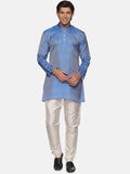 Sethukrishna Men Blue Printed Kurta with Pyjamas | Grocsy