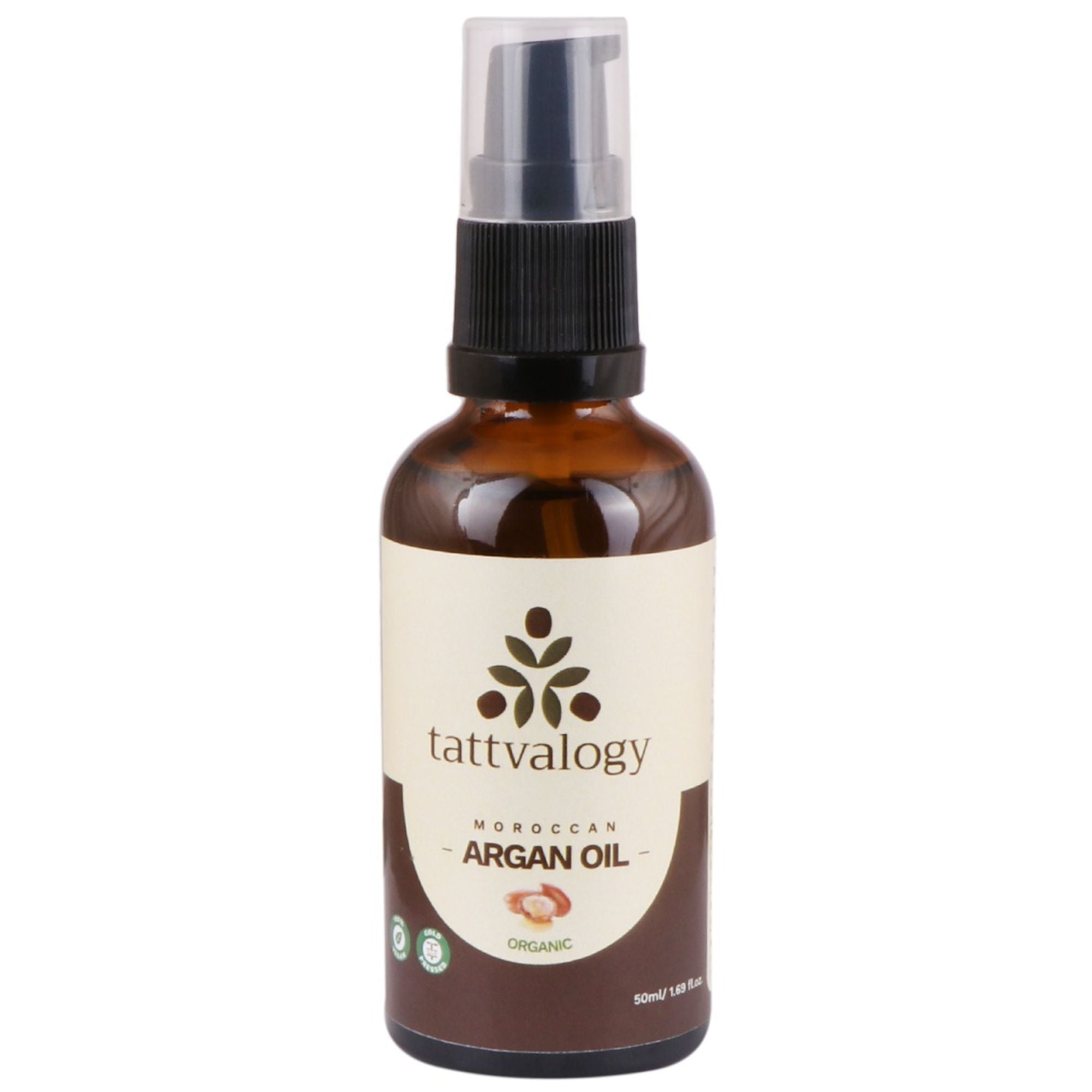 Tattvalogy Moroccan Argan Hair Oil for Haircare, Paraben & Sulphate Free In Glass Bottle | Grocsy