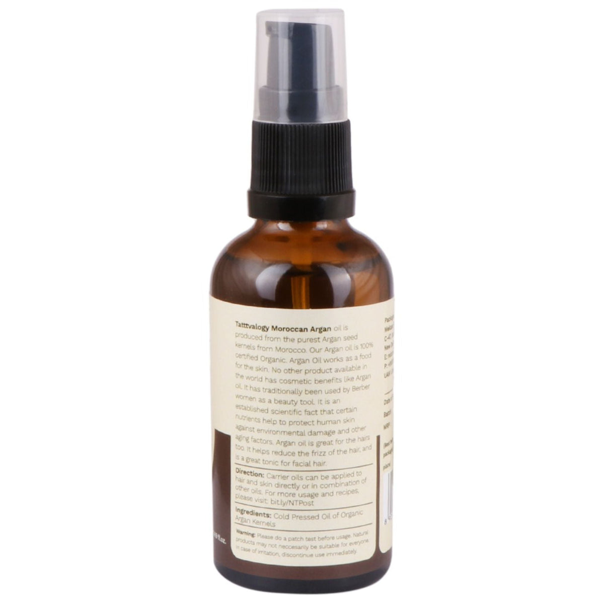 Tattvalogy Moroccan Argan Hair Oil for Haircare, Paraben & Sulphate Free In Glass Bottle | Grocsy
