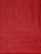 Saree Mall Red Pure Chiffon Tribal Print Bandhani Saree | Grocsy