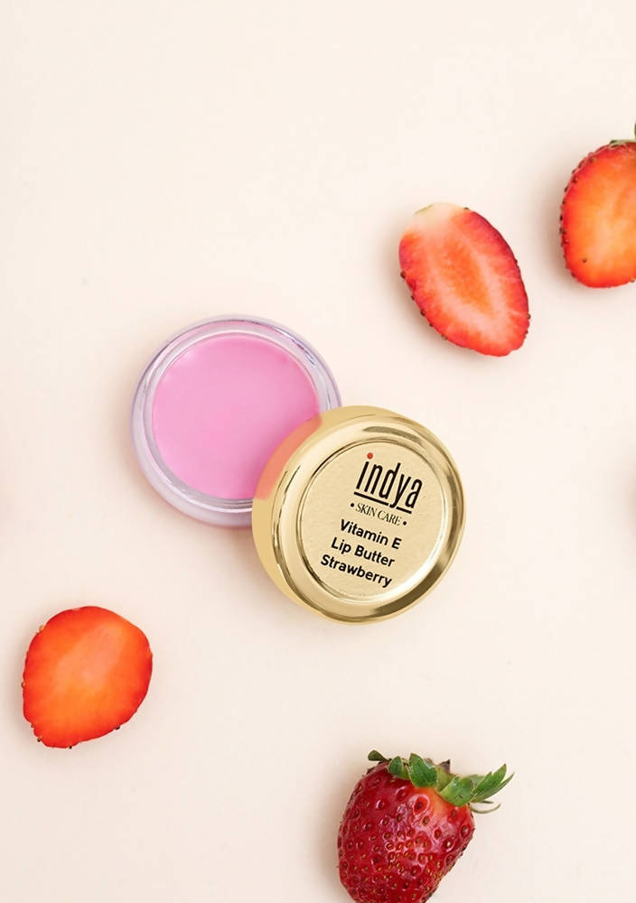 Indya Vitamin E Lip Butter - Strawberry | Grocsy