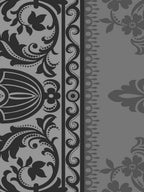 Dreamscape Grey & Black Ethnic Motifs 144 TC Bedsheet with Pillow Covers | Grocsy