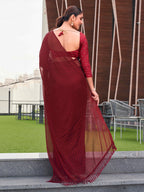 Tikhi Imli Striped Ready to Wear Saree | Grocsy