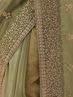 kasee Floral Zardozi Supernet Designer Saree | Grocsy