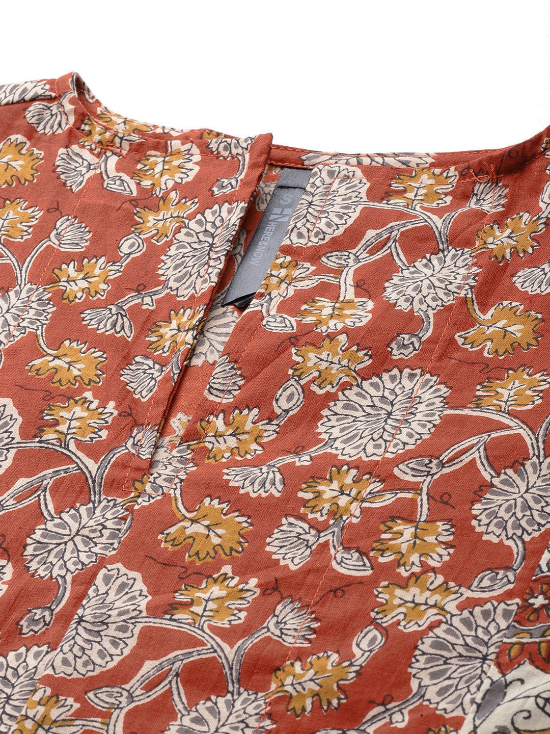 HERE&NOW Women Ethnic Motifs Printed Regular Pure Cotton Kurta Set | Grocsy