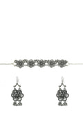 Mominos Fashion Johar Kamal Silver-Plated Brass Finish Floral Desgin Choker For Women | Grocsy