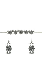 Mominos Fashion Johar Kamal Silver-Plated Brass Finish Floral Desgin Choker For Women | Grocsy