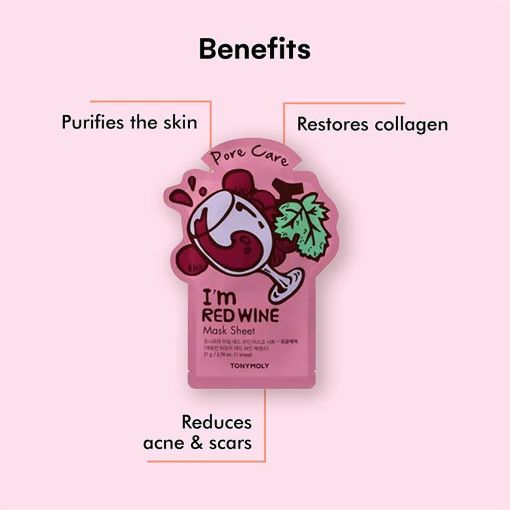 Tonymoly I'M Red Wine Mask Sheet - Korean Skincare | Grocsy