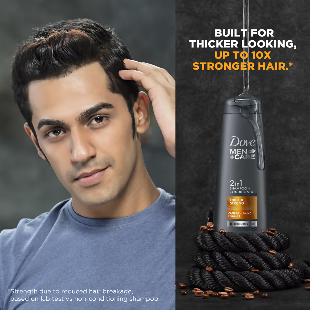Dove Men + Care Thick & Strong 2 In 1 Shampoo + Conditioner | Grocsy