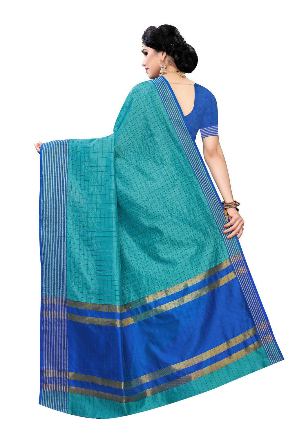 Vamika Cotton Silk Manipuri Rama Weaving Saree (Manipuri Rama) | Grocsy