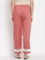 Myshka Women's Maroon Cotton Solid Casual Trouser | Grocsy