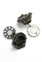 Mominos Fashion Johar Kamal Silver-Plated With Mirror Earrings Jhumkas | Grocsy