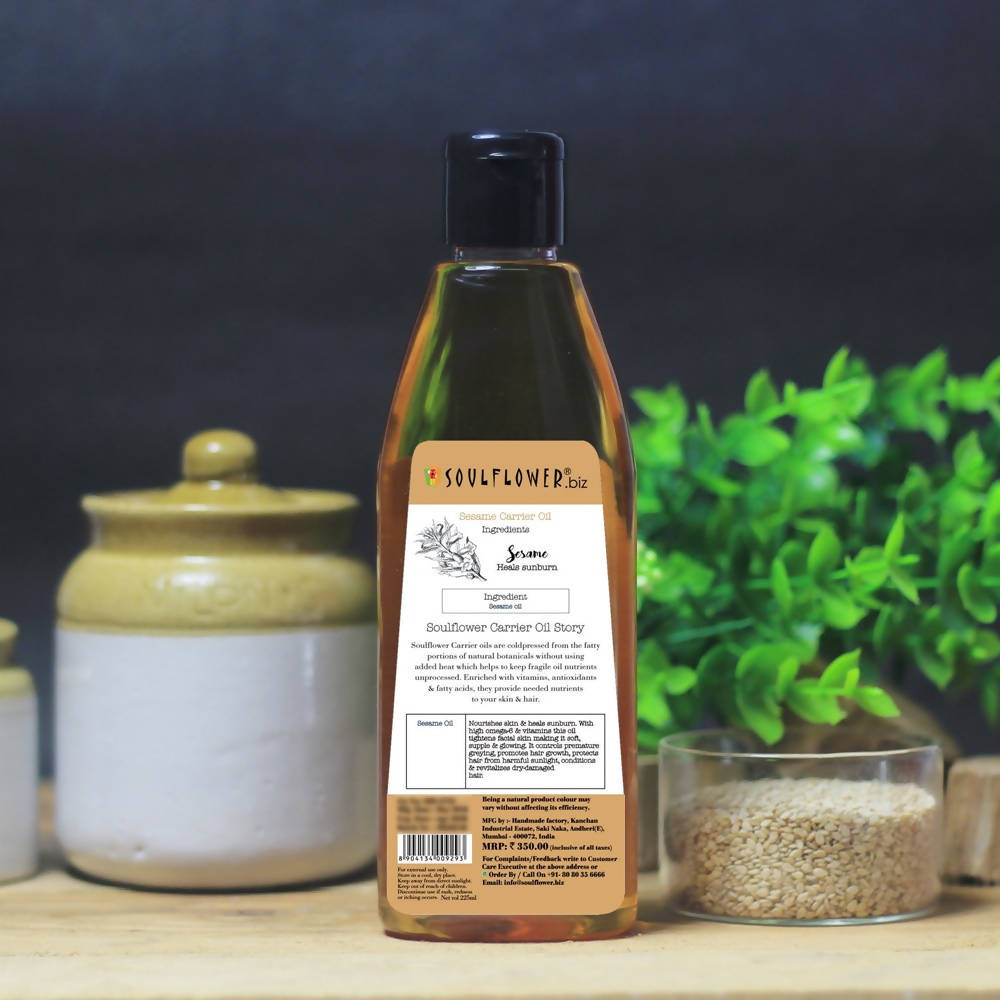 Soulflower Coldpressed Sesame Carrier Oil Pure & Natural | Grocsy