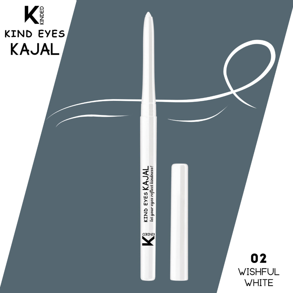 KINDED Kind Eyes Kajal 3 In 1 Kohl Kajal Eye Liner Smokey Eye Shadow - 02 Wishful White | Grocsy