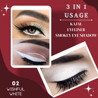 KINDED Kind Eyes Kajal 3 In 1 Kohl Kajal Eye Liner Smokey Eye Shadow - 02 Wishful White | Grocsy