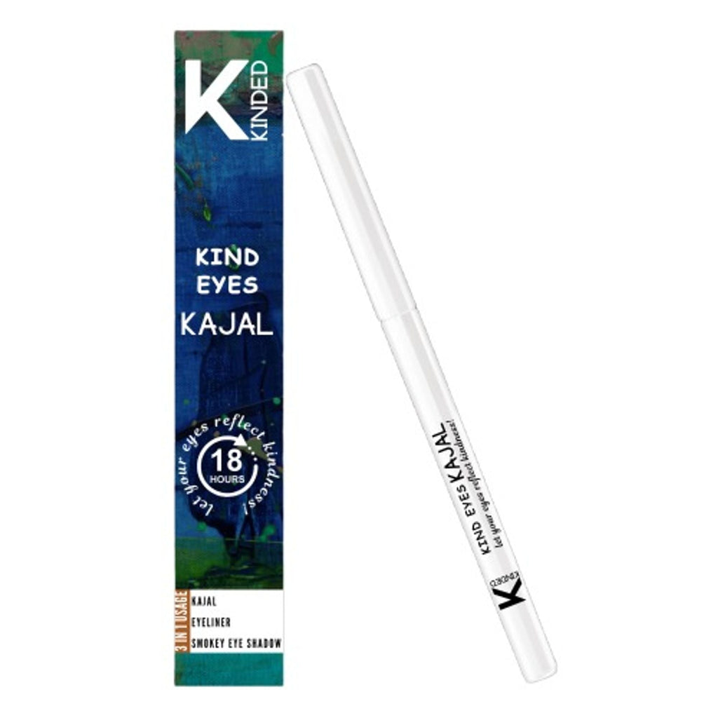 KINDED Kind Eyes Kajal 3 In 1 Kohl Kajal Eye Liner Smokey Eye Shadow - 02 Wishful White | Grocsy