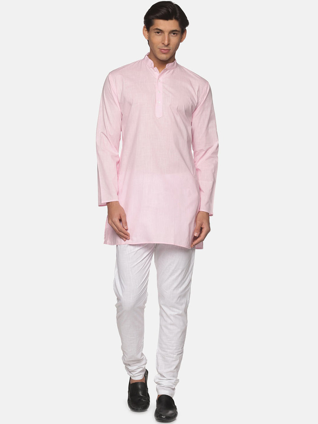 Sethukrishna Men Pink Pure Cotton Kurta with Pyjamas | Grocsy