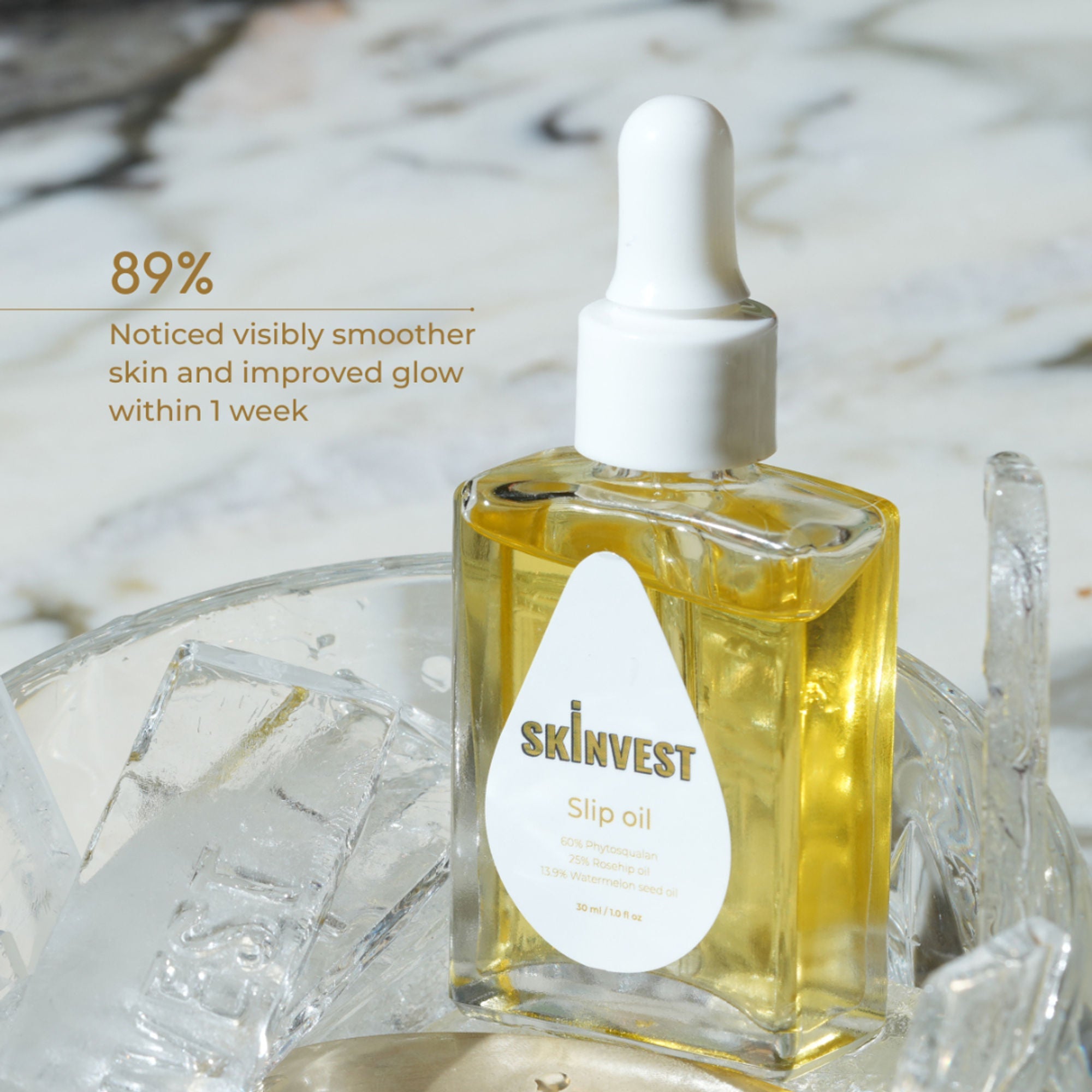 Skinvest Slip Oil Facial Oil with 60% Phytosqualan, Rosehip & Watermelon Seed Oil | Grocsy