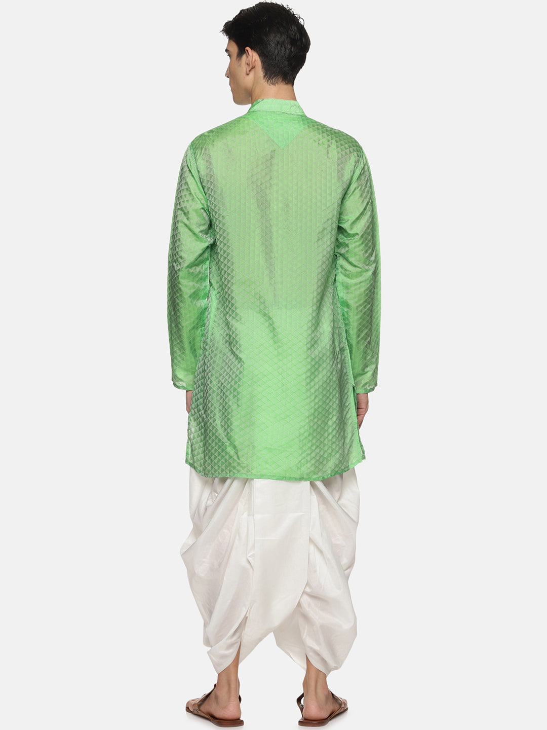Sethukrishna Men Green Printed Kurta with Patiala | Grocsy