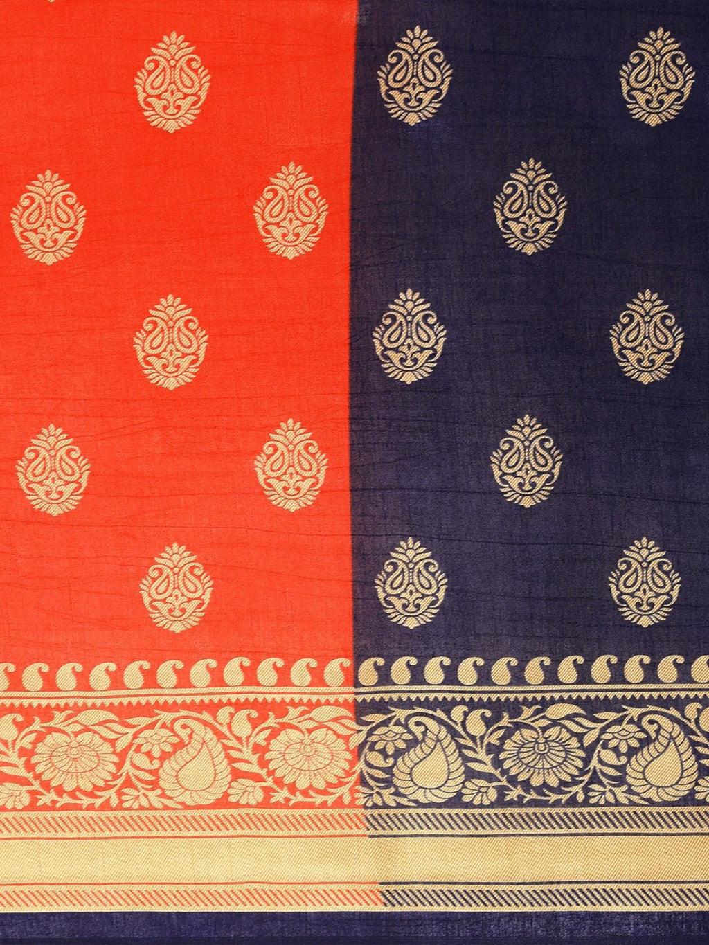 Saree Mall Ethnic Motifs Printed Half & Half Art Silk Sarees | Grocsy