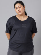 MKH Plus Size Typography Printed Dri-FIT Sports T-Shirt | Grocsy