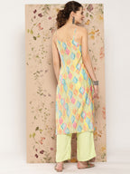 HERE&NOW Abstract Printed Straight Kurta with Solid Palazzos | Grocsy