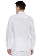 Ramraj Cotton Mens Linen Full Sleeve White Shirt | Grocsy
