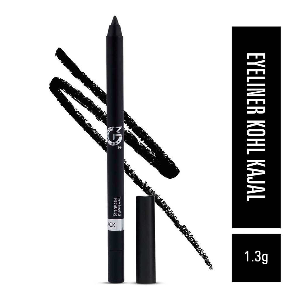 Matt Look Single Stroke Super Glide 24 Hours Water Proof Smudge Proof Eyeliner Kohl Kajal - Jet Black | Grocsy
