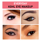 Matt Look Single Stroke Super Glide 24 Hours Water Proof Smudge Proof Eyeliner Kohl Kajal - Jet Black | Grocsy