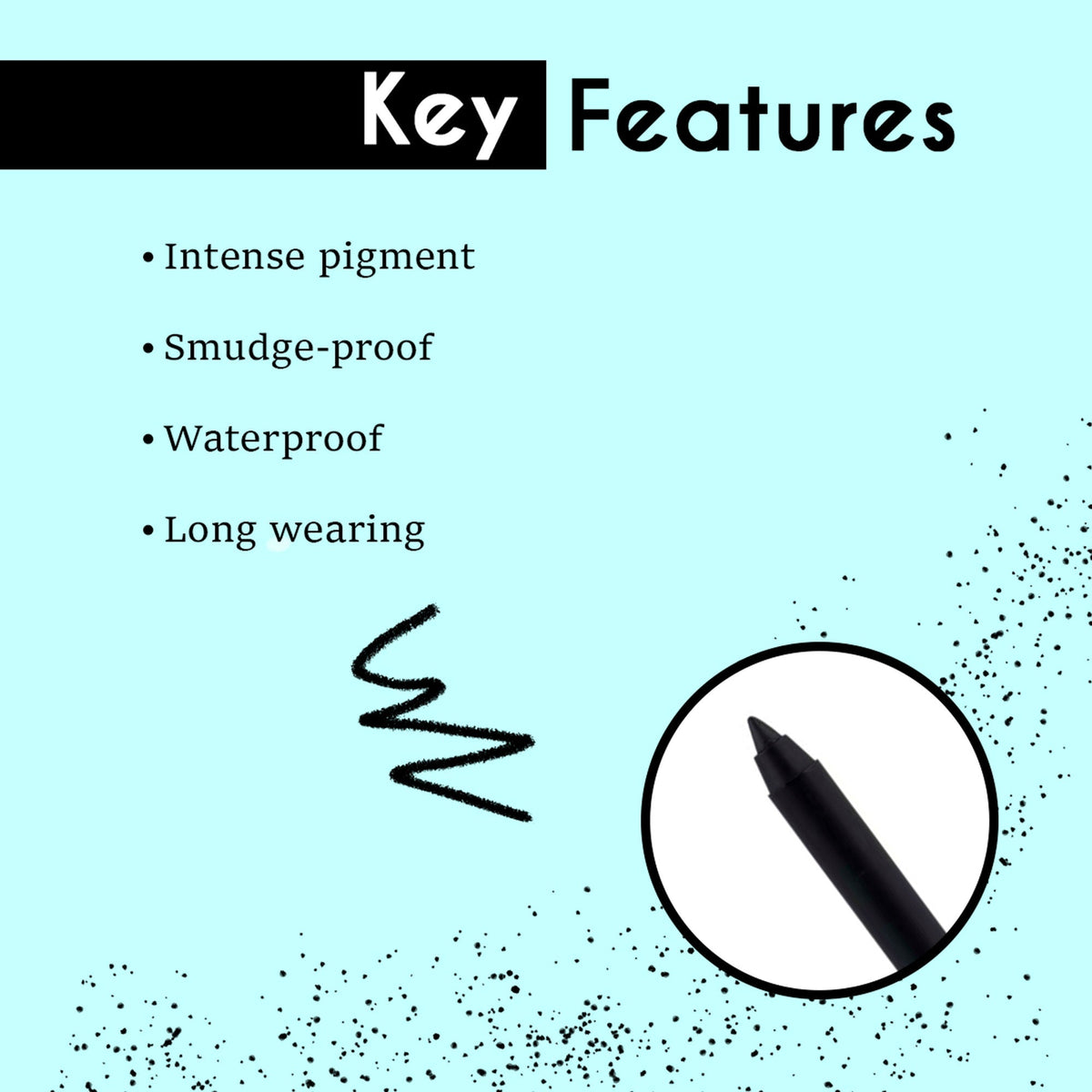 Matt Look Single Stroke Super Glide 24 Hours Water Proof Smudge Proof Eyeliner Kohl Kajal - Jet Black | Grocsy