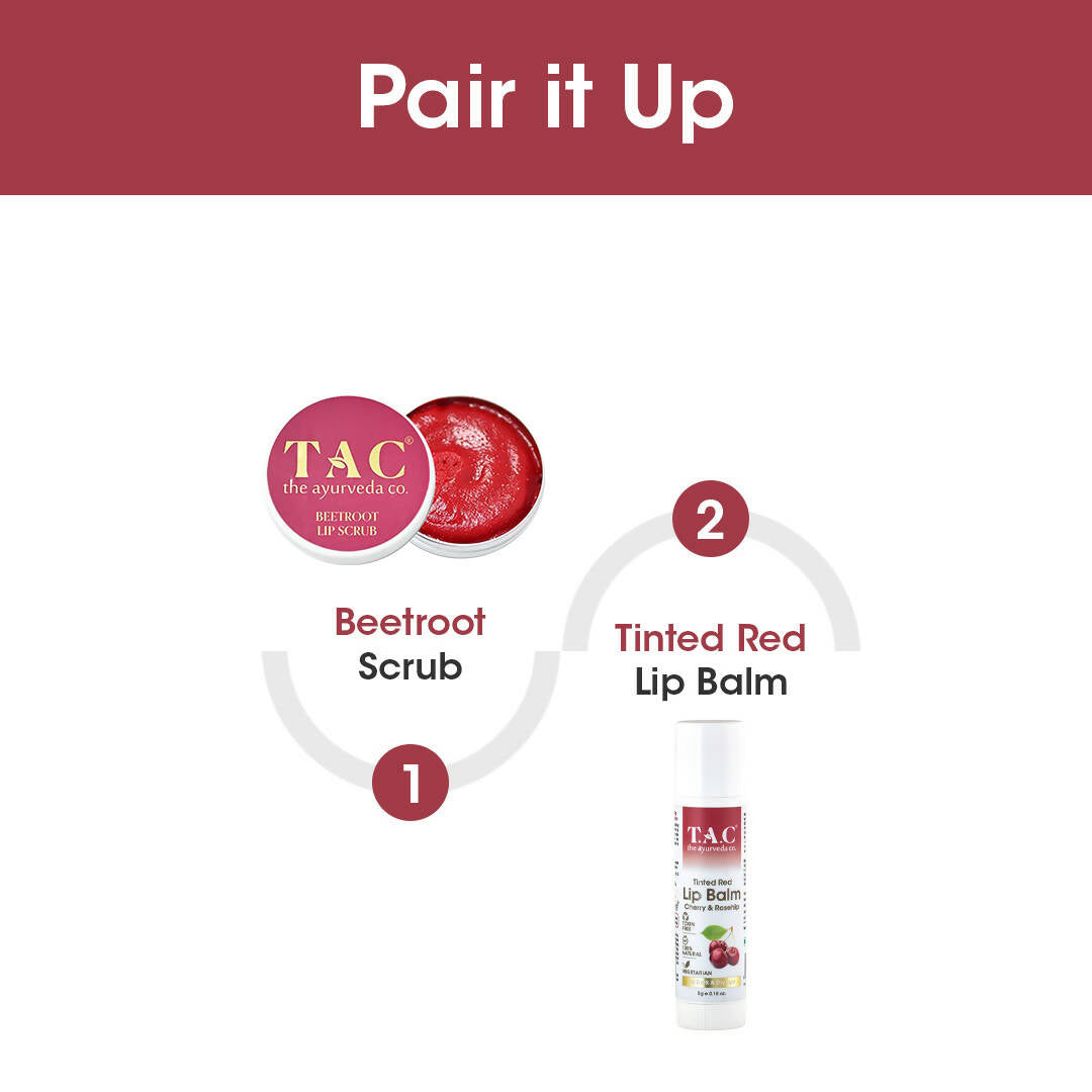 TAC - The Ayurveda Co. Tinted Cherry & Roship Vegan Lip Balm | Grocsy