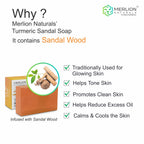 Merlion Naturals Turmeric and Sandal Glycerine Soap | Grocsy