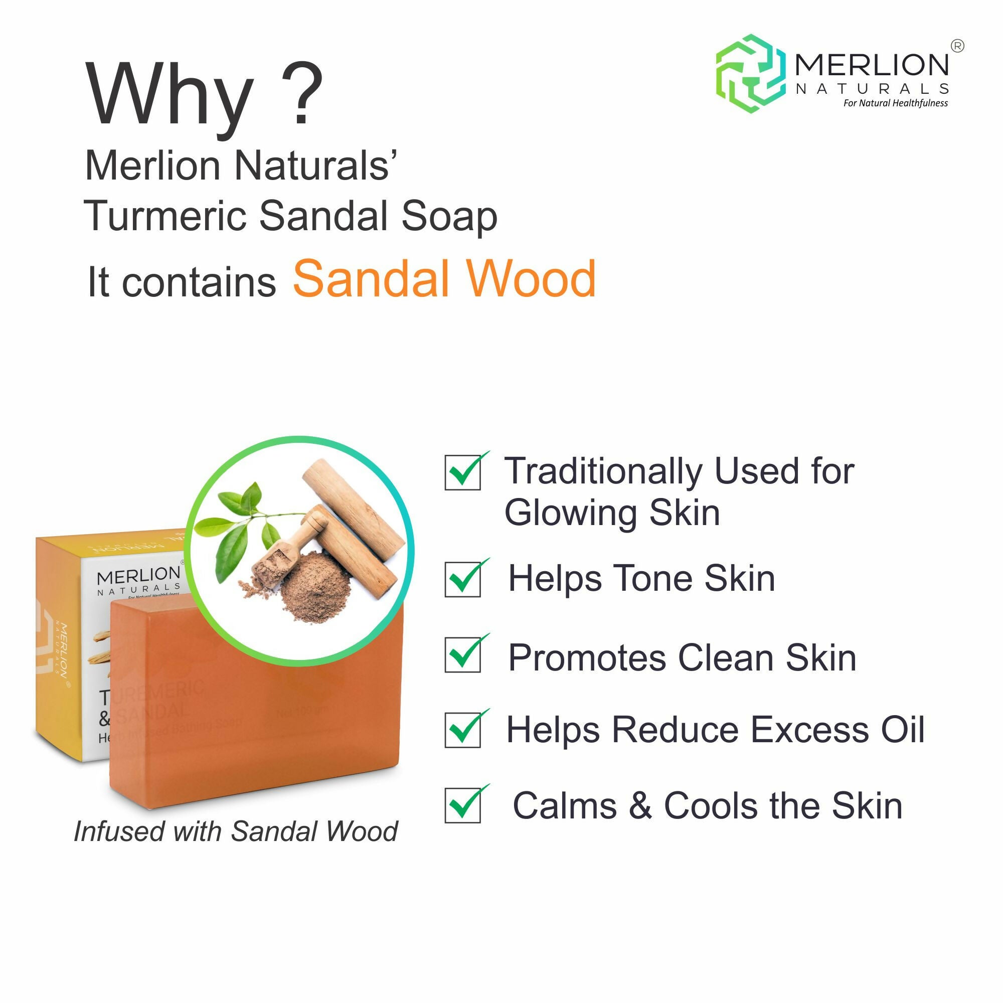 Merlion Naturals Turmeric and Sandal Glycerine Soap | Grocsy
