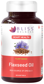 Bliss Welness Cardiovascular Health Flaxseed Oil High Potency Omega-3 Softgel Capsule | Grocsy