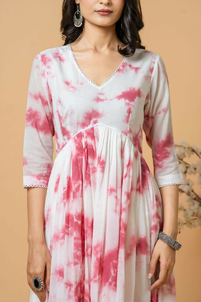Joban Fashion Magenta Tie & Dye Kurta Pant Set | Grocsy