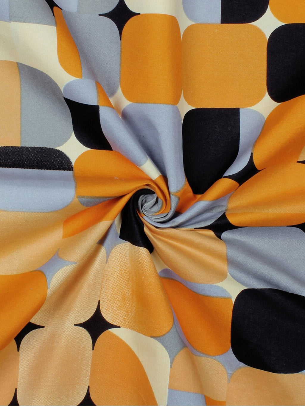 Story@home Orange & White Geometric Microfiber 180 TC Bedsheet With Pillow Cover | Grocsy