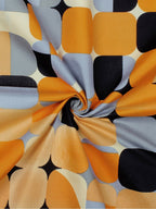 Story@home Orange & White Geometric Microfiber 180 TC Bedsheet With Pillow Cover | Grocsy