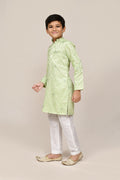 Joban Fashion Giza Cotton Pista Green Kurta With Straight Fit Pant | Grocsy